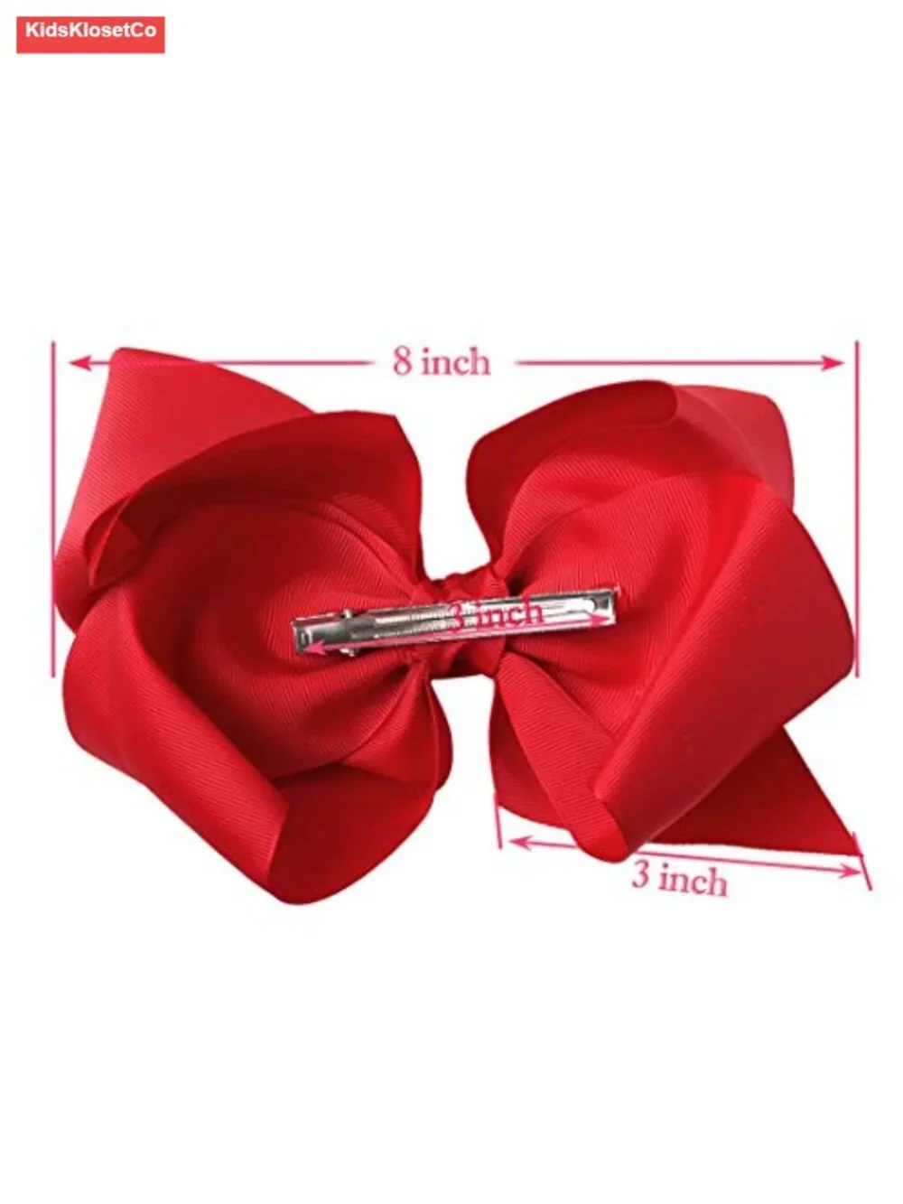 20 Pcs 8 inch Grosgrain Ribbon Hair Bows Clips Alligator Clips for Girls